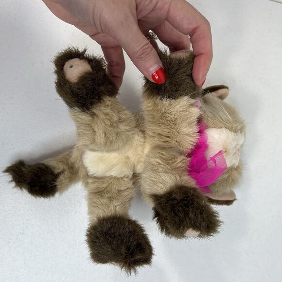 Kitty Kitty Kitten Purring Plush Pink Collar Vtg 1992 Siamese Cat Stuffie Tyco - Picture 7 of 12
